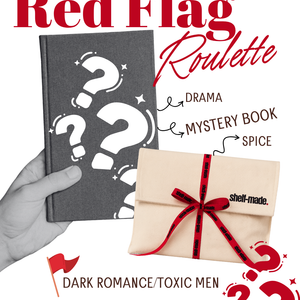Red Flag Roulette mystery dark romance bundle with a book and gift bag.