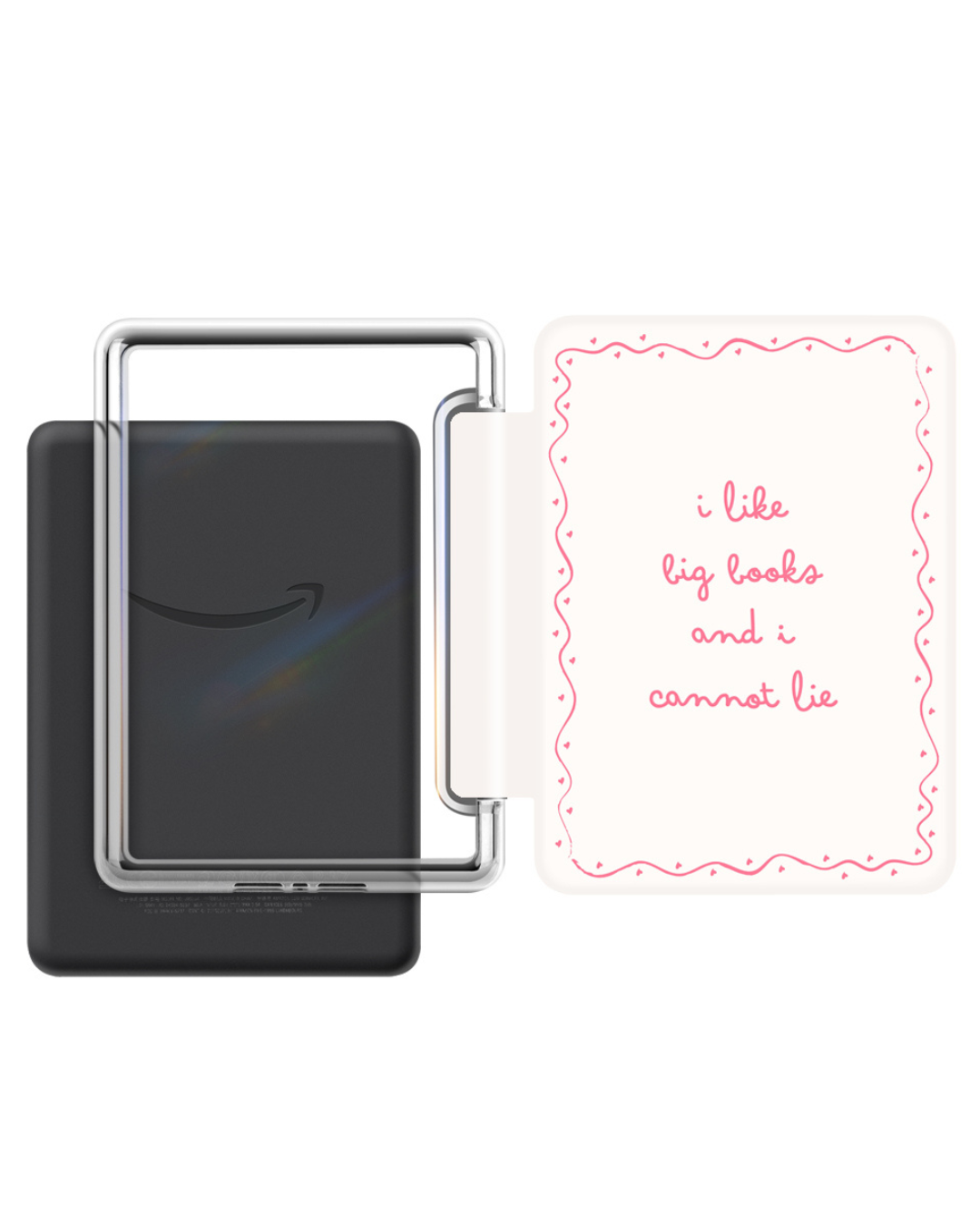 Bookish Kindle 12th Gen 7" Cases with Strap Soft Close Auto Wake Foldable Stylish Front Design Clear Back for Stickers or Inserts