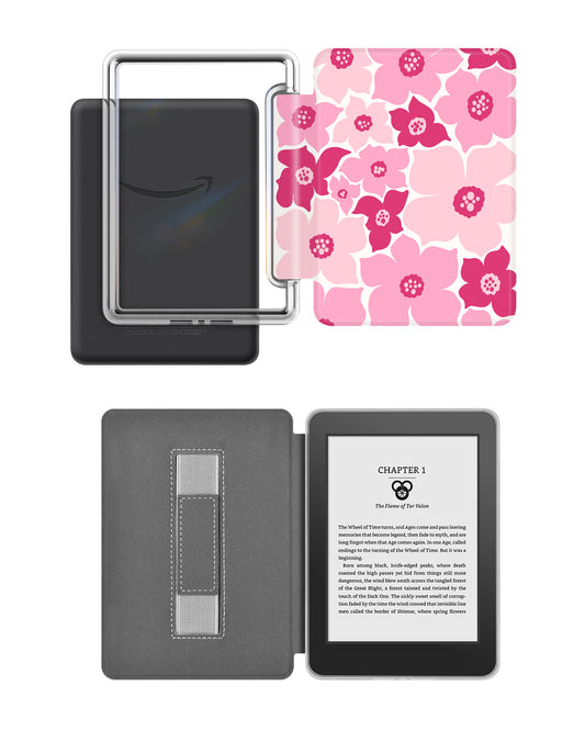 Pink Flowers Kindle Case