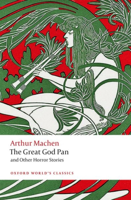 The Great God Pan and Other Horror Stories book cover with a woman playing a flute.
