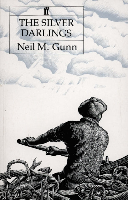 The Silver Darlings book cover with a fisherman and fish.