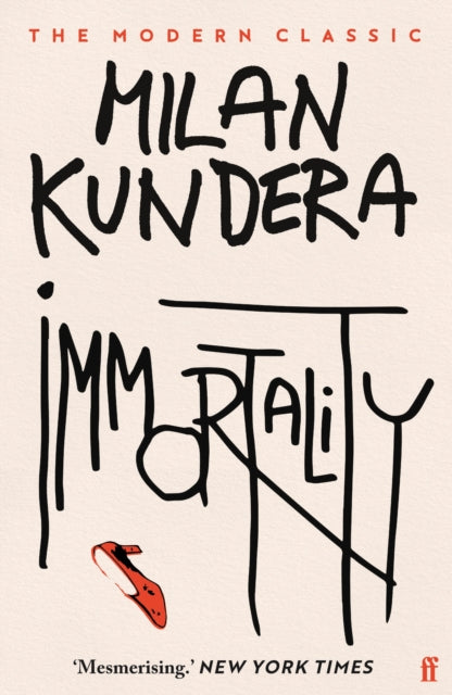 Immortality by Milan Kundera book cover with red shoe.