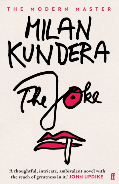 The Joke by Milan Kundera, a novel with a stylized face on the cover.