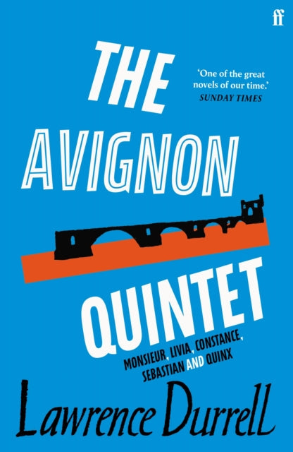 The Avignon Quintet book cover with a bridge illustration.