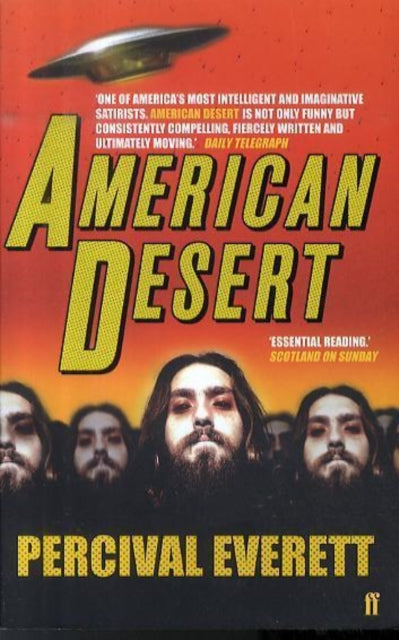 Book cover for American Desert by Percival Everett featuring a UFO and a crowd of people.