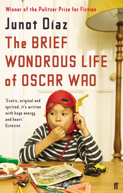 The Brief Wondrous Life of Oscar Wao book cover with a child in a superhero mask.