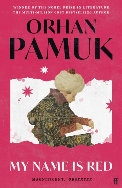My Name Is Red book cover with an illustration of a man in traditional attire.