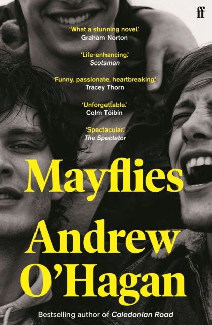 Mayflies by Andrew O'Hagan, a novel with quotes from Graham Norton and others.