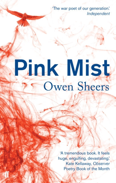 Pink Mist book cover with red smoke and a bird.