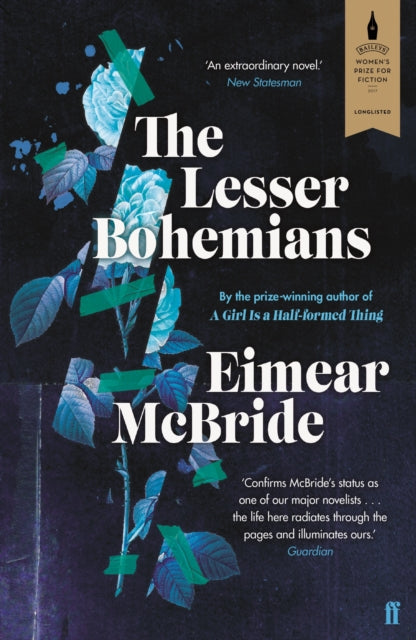 The Lesser Bohemians book cover with floral imagery and text.