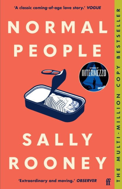 Normal People book cover with a sardine can illustration.