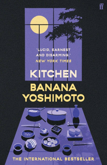 Kitchen by Banana Yoshimoto book cover with a table setting.