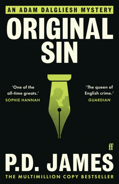 Original Sin book cover by P.D. James featuring a pen nib graphic.