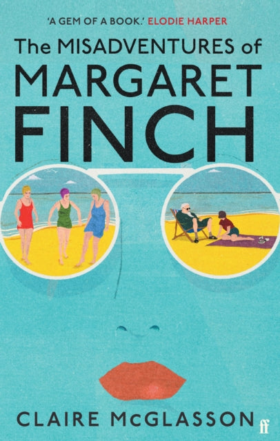 The Misadventures of Margaret Finch book cover with a stylized face and beach scenes.
