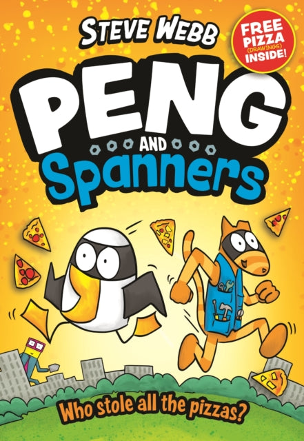 Peng and Spanners book cover with cartoon penguin and cat characters.