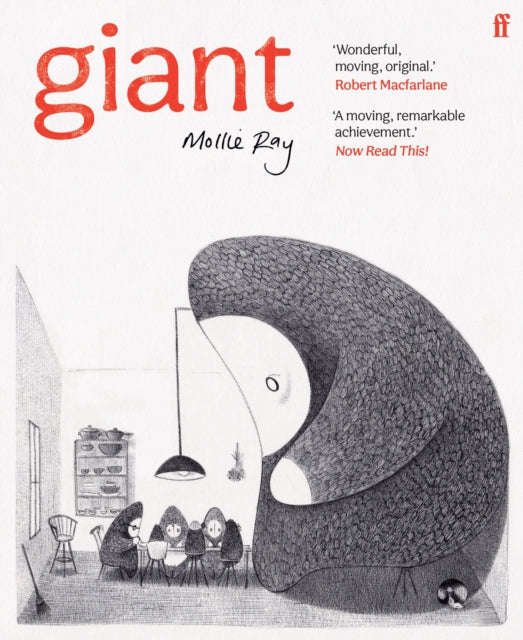 Giant, a graphic novel by Mollie Ray, featuring a large figure and a family at a table.