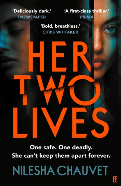 Book cover for Her Two Lives by Nelesha Chauvet with orange text.