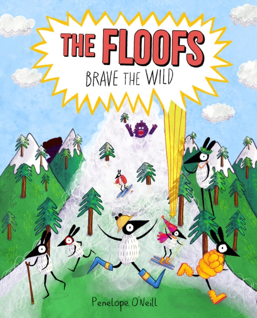 The Floofs Brave the Wild book cover with cartoon characters on a mountain.