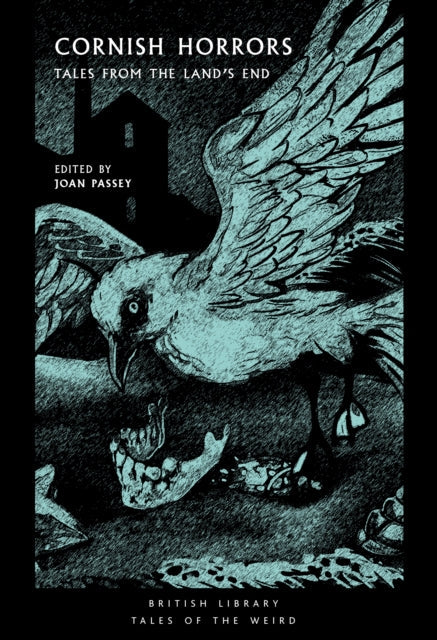 Cornish Horrors book cover featuring a bird of prey and a skull.