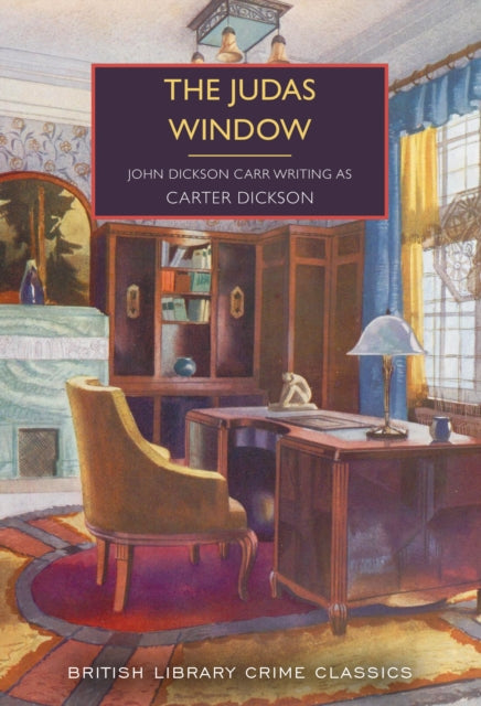 The Judas Window book cover featuring a study scene.