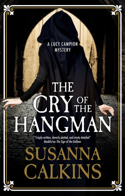 The Cry of the Hangman book cover featuring a person in a black hooded cloak.