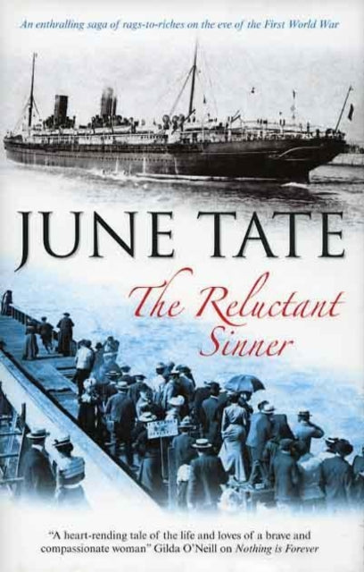 The Reluctant Sinner by June Tate book cover with a ship and people.
