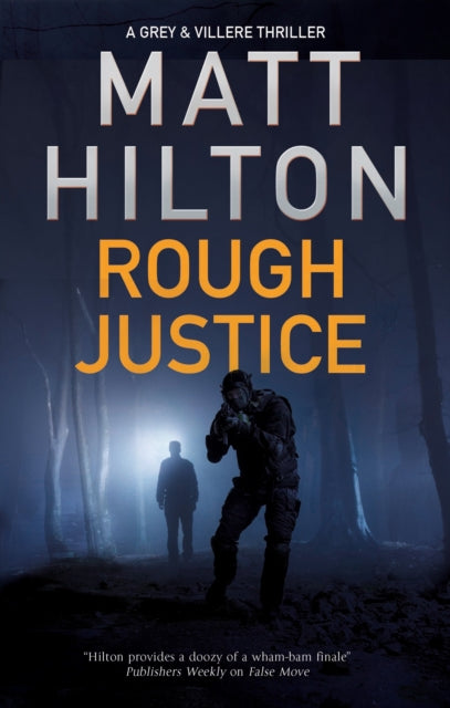 Rough Justice book cover with two figures in a dark forest.