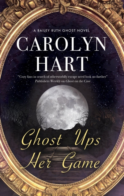 Ghost Ups Her Game book cover with a moon and train tracks.