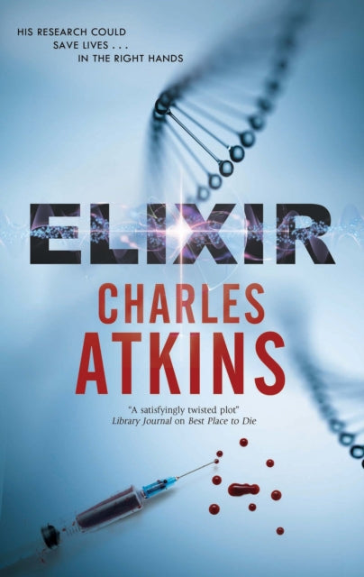 Elixir book cover with DNA and syringe.