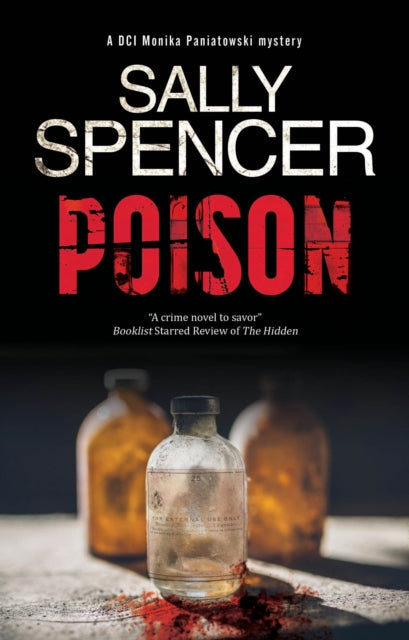 Poison book cover with bottles and red liquid