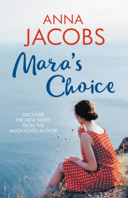 Mara's Choice book cover with a woman in a red polka dot dress looking out at the sea.