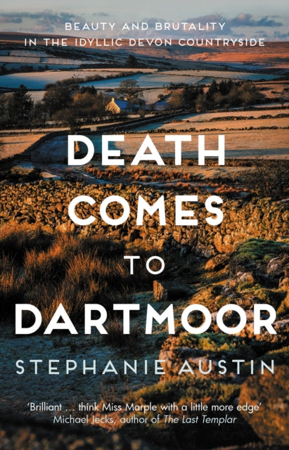 Death Comes to Dartmoor book cover with a landscape image.