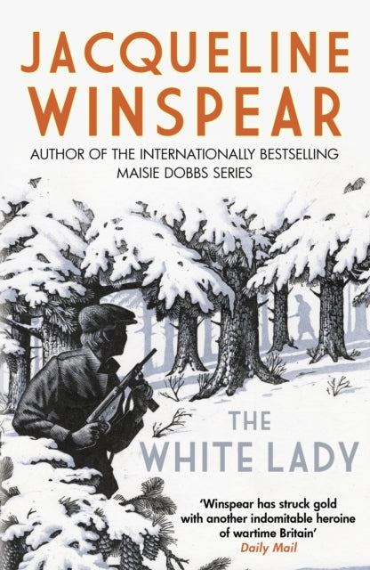 The White Lady book cover features a snowy forest scene with a man holding a rifle.