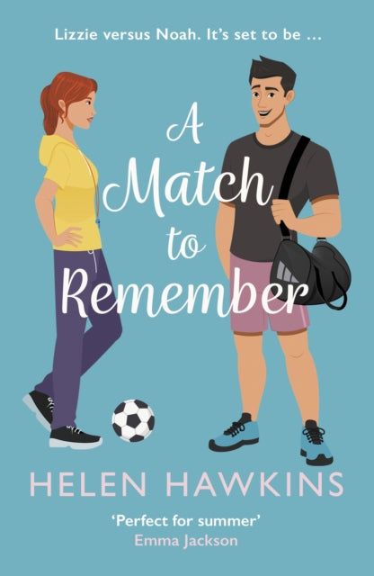 Book cover for A Match to Remember featuring a woman and a man with a soccer ball.