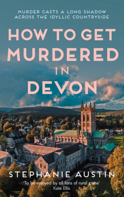 Book cover for "How to Get Murdered in Devon" featuring a town and church.