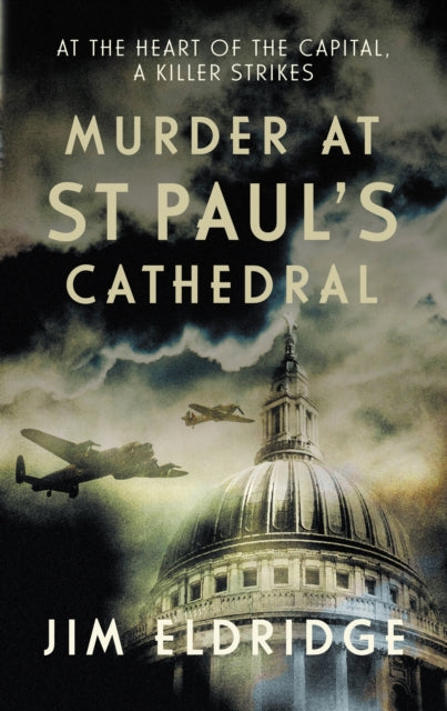 Book cover for "Murder at St Paul's Cathedral" featuring St Paul's Cathedral and airplanes.
