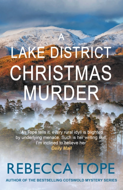 A Lake District Christmas Murder book cover with snowy mountains and fog.