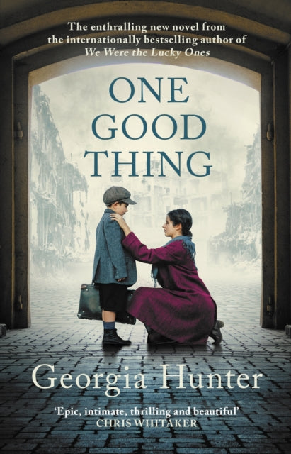 Book cover for "One Good Thing" by Georgia Hunter, featuring a woman and child.