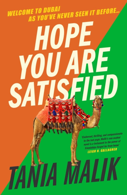 Book cover for "Hope You Are Satisfied" by Tania Malik featuring a camel.