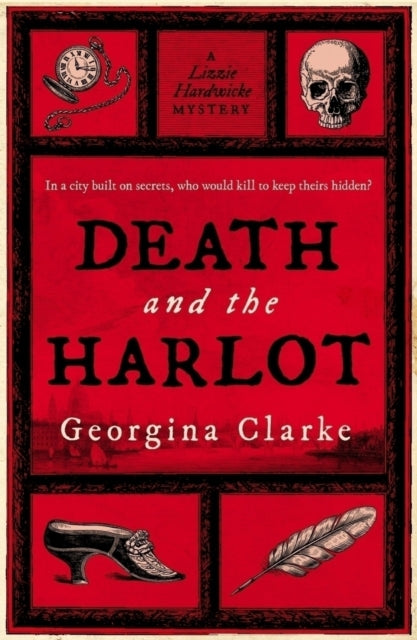 Book cover for "Death and the Harlot" by Georgina Clarke.