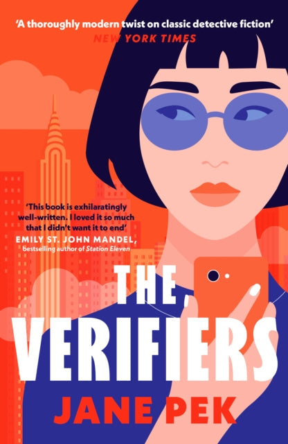 The Verifiers book cover featuring a woman with sunglasses and a cityscape.