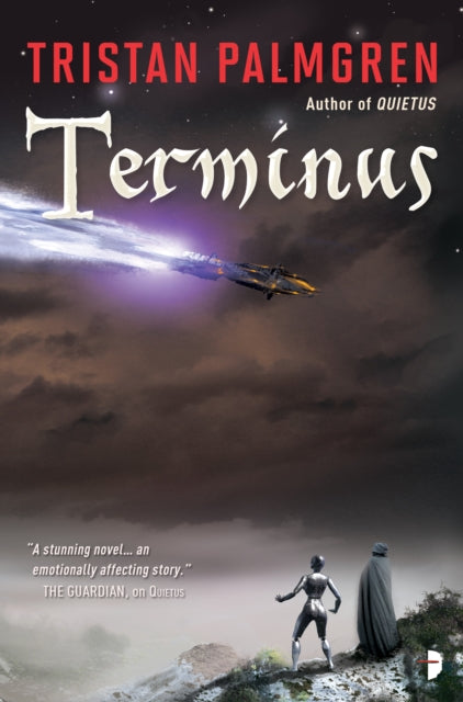 Book cover for Terminus by Tristan Palmgren, featuring a spaceship and two figures.