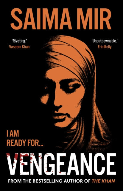 A book cover for "Vengeance" by Saima Mir, featuring a woman in a headscarf.