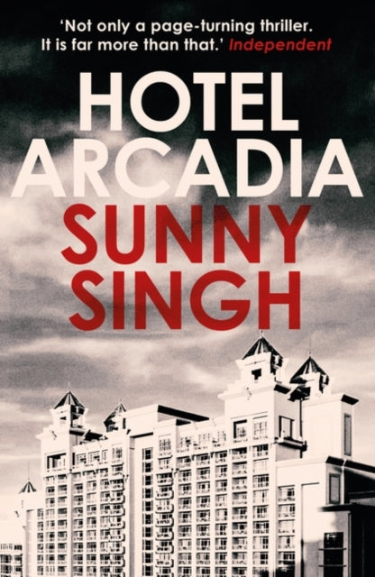 Hotel Arcadia book cover with a hotel and text.