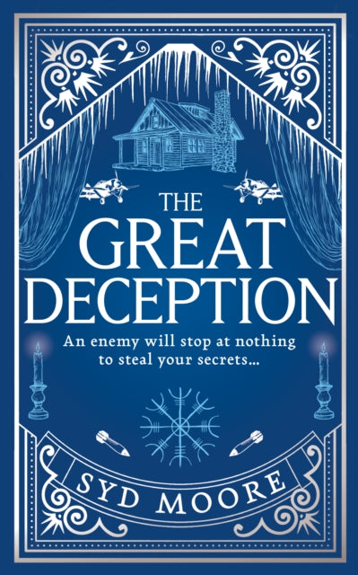 The Great Deception book cover with a cabin, planes, and candles.