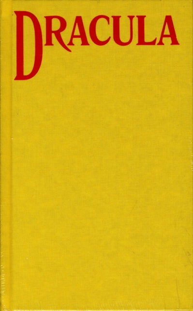 Dracula book cover in red text on a yellow background.