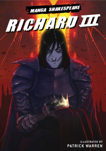 Manga Shakespeare Richard III cover art featuring a dark knight holding a crown.