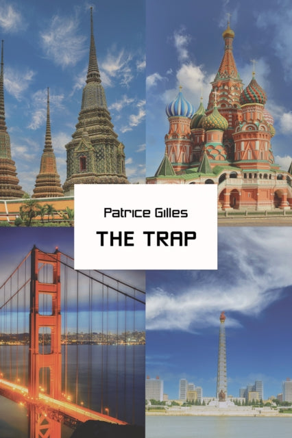 The Trap book cover features a collage of landmarks.