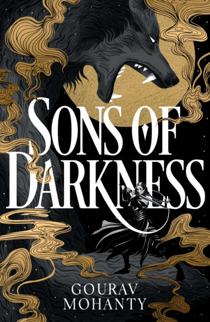 Book cover for Sons of Darkness featuring a wolf and a warrior.