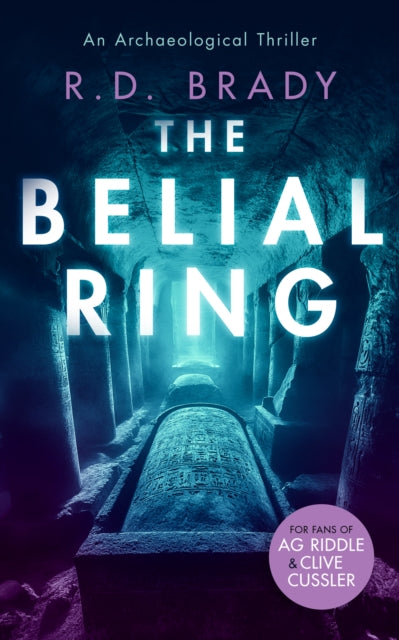 Book cover for "The Belial Ring" featuring an Egyptian tomb.